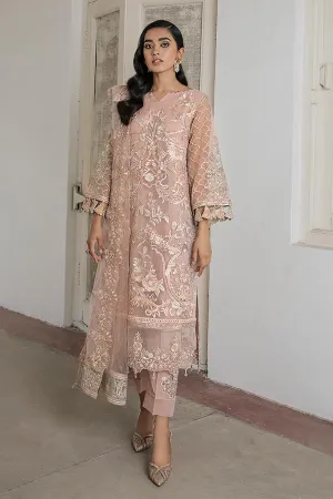 Organza Pakistani Dress in Peach Color Online #PF131