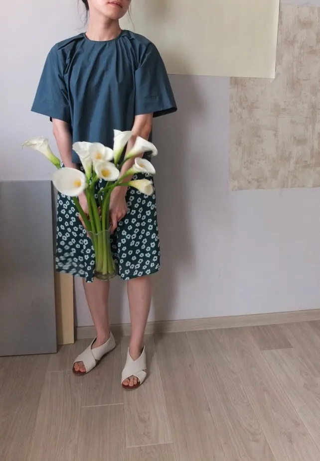 Origami Blouse-teal(sold out)