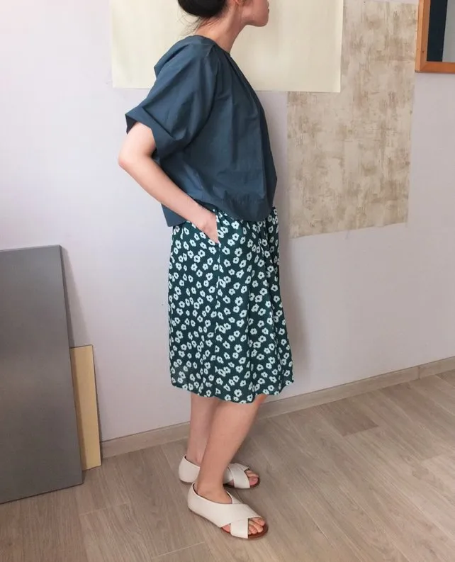Origami Blouse-teal(sold out)