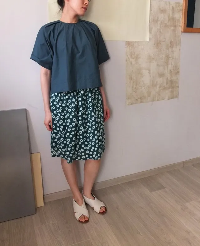 Origami Blouse-teal(sold out)