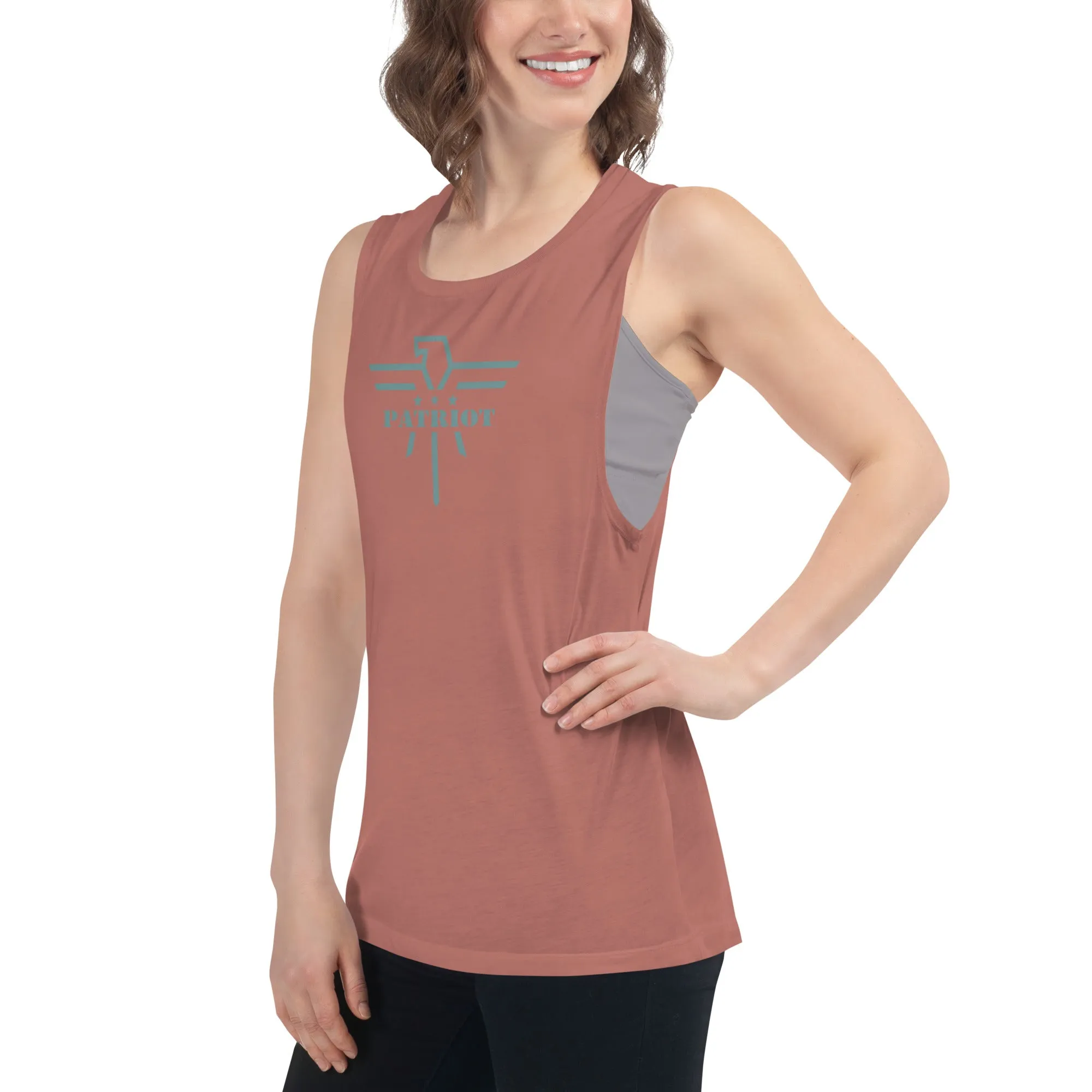 Patriot Eagle Sage Logo Ladies’ Muscle Tank