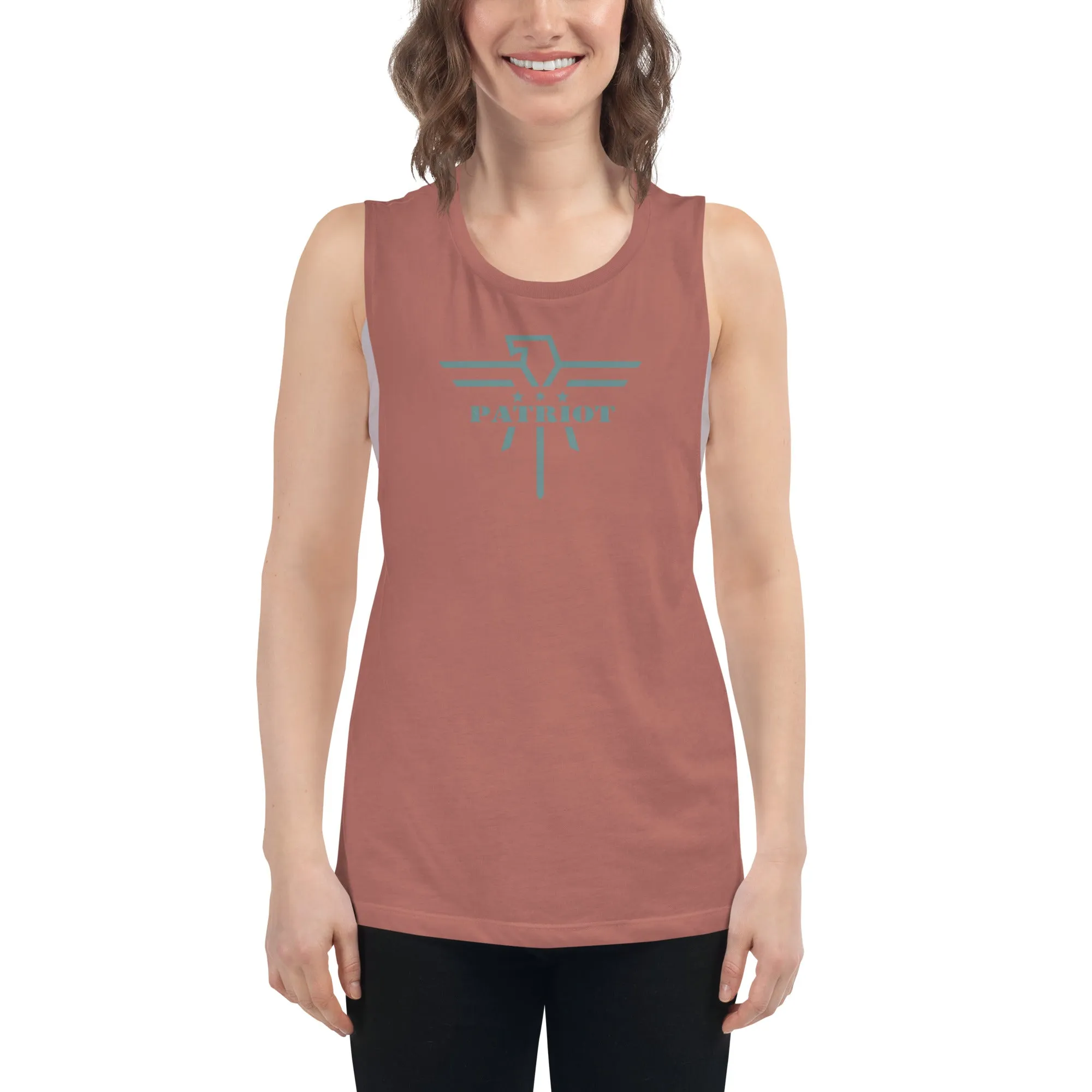 Patriot Eagle Sage Logo Ladies’ Muscle Tank