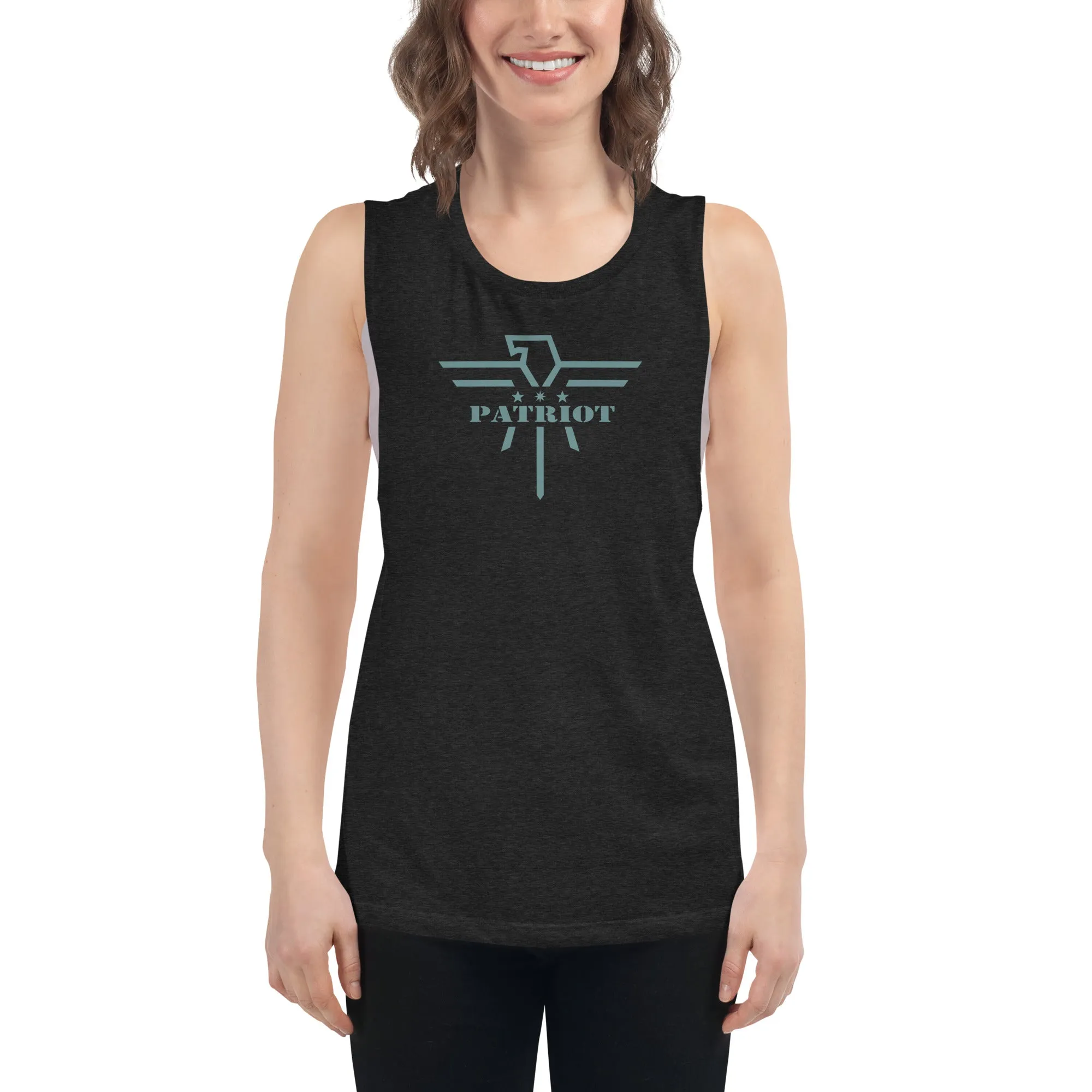 Patriot Eagle Sage Logo Ladies’ Muscle Tank