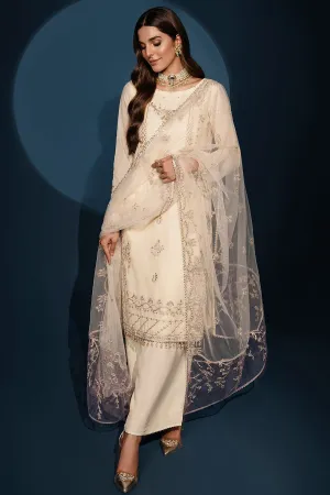 Pearl White Embroidered Pakistani Salwar Kameez Dupatta Suit