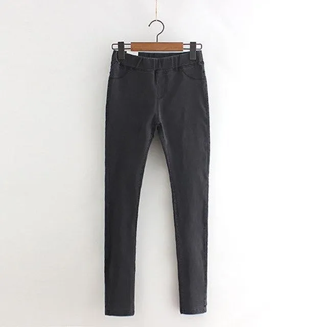 Pencil Elastic Waist Jeans