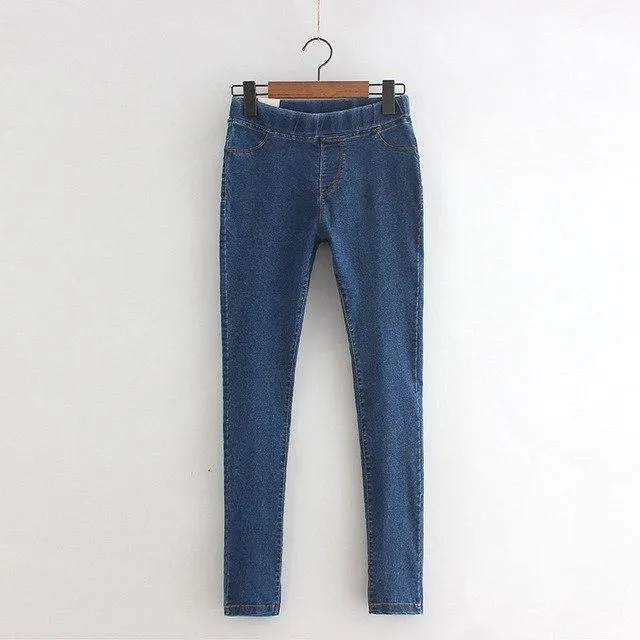 Pencil Elastic Waist Jeans