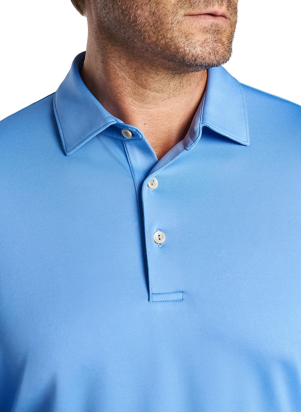 Peter Millar Solid Stretch Jersey Long Sleeve Polo - Bonnet