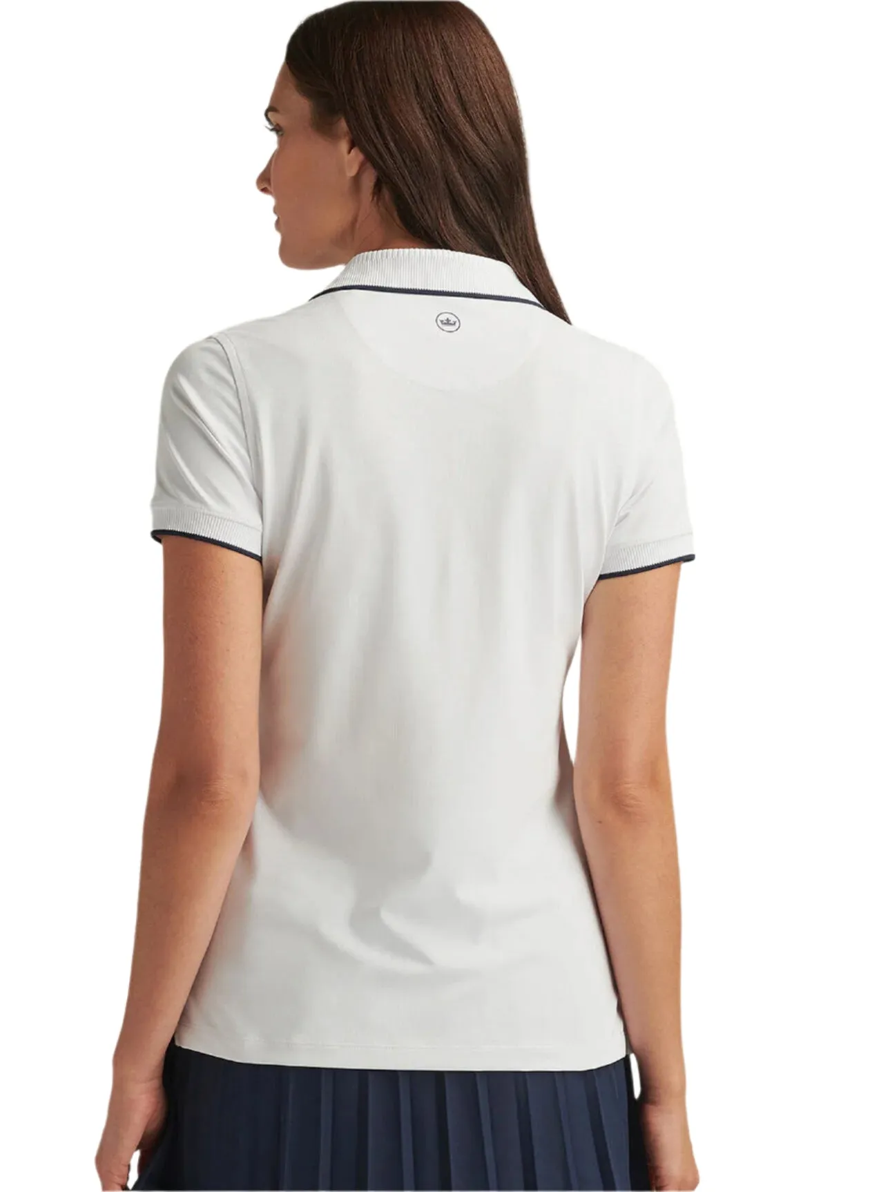 Peter Millar Whitworth Sport Mesh Polo - White/Navy
