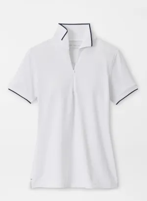 Peter Millar Whitworth Sport Mesh Polo - White/Navy