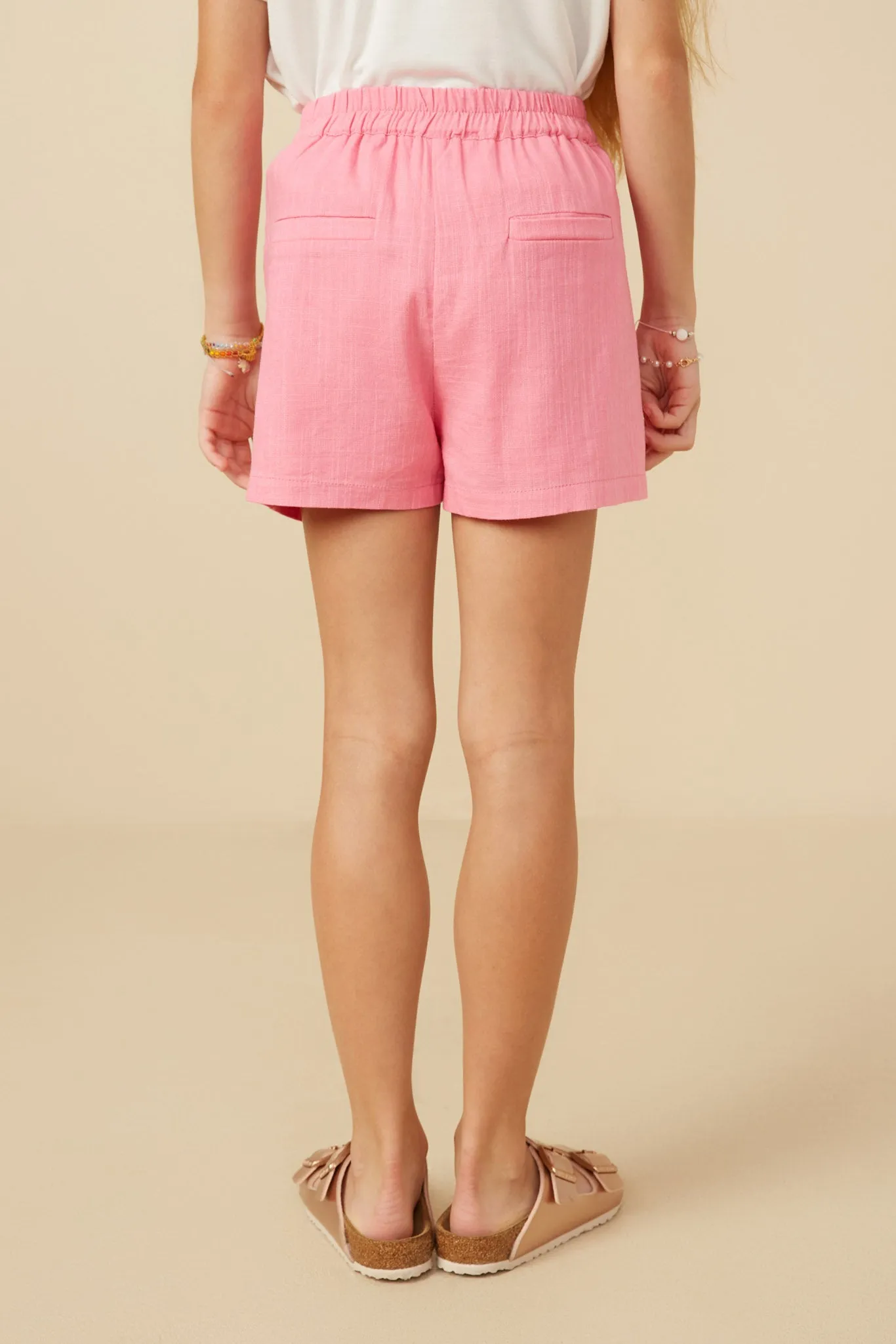 Pleated Detail Button Front Shorts