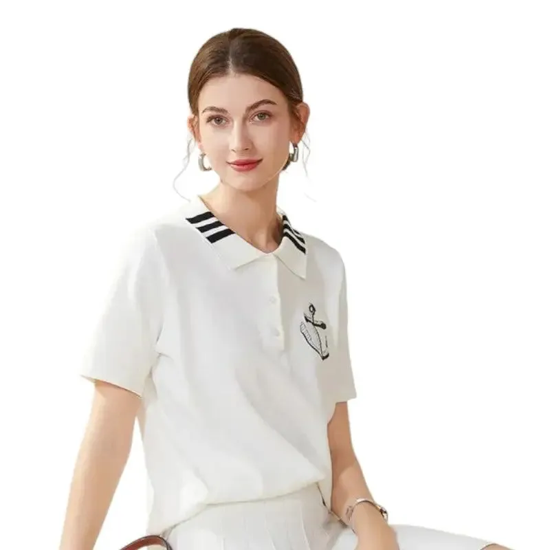 Polo marin femme