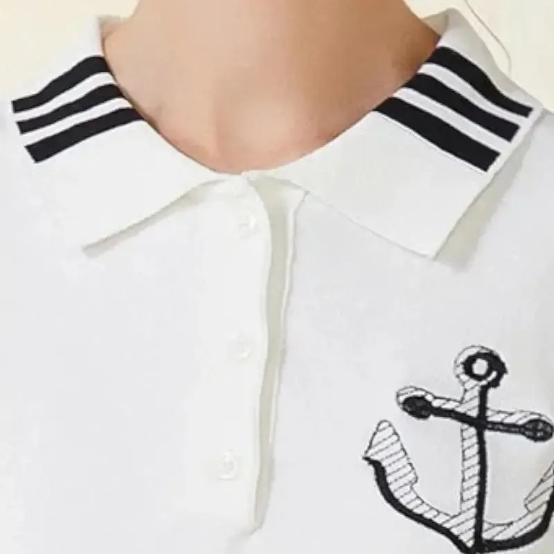 Polo marin femme