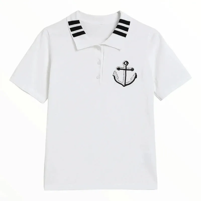 Polo marin femme