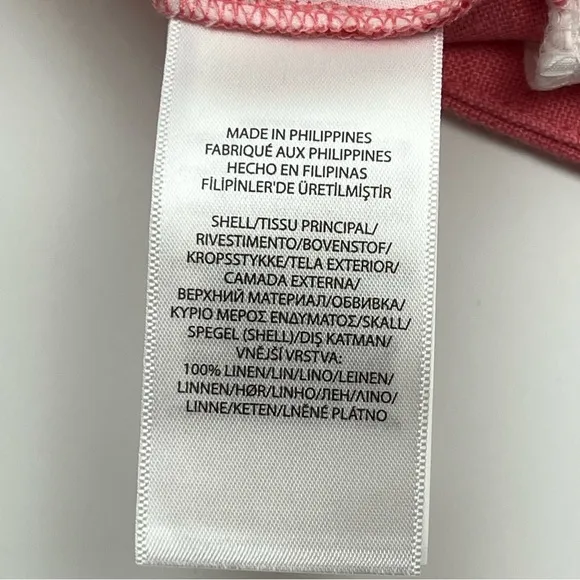 Polo Ralph Lauren Coral Pink 100% Linen Bermuda Shorts Women Size 16 Coastal NEW