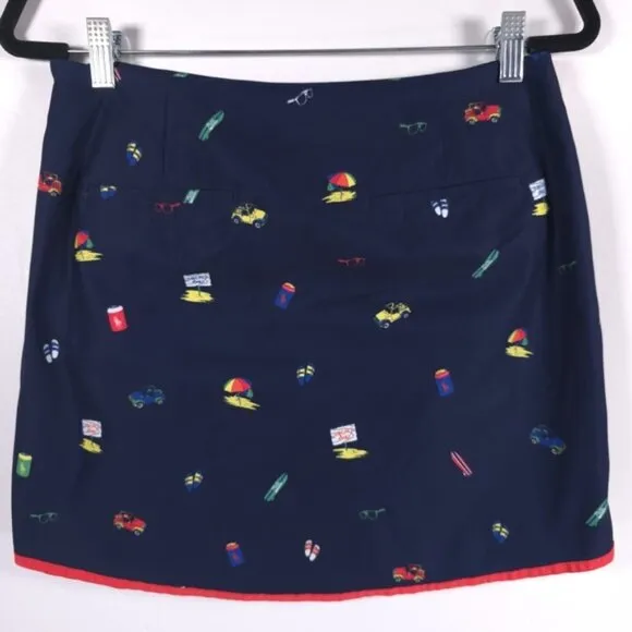 POLO RALPH LAUREN Navy BEACH-PRINT Golf Tennis SKORT Size 2