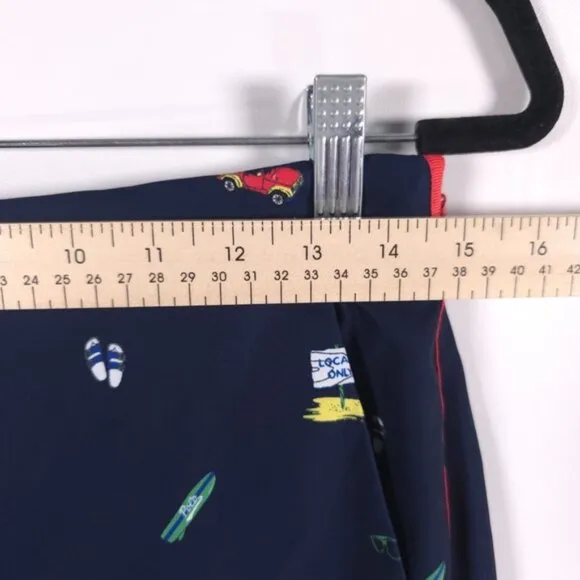 POLO RALPH LAUREN Navy BEACH-PRINT Golf Tennis SKORT Size 2