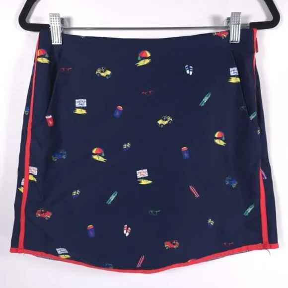 POLO RALPH LAUREN Navy BEACH-PRINT Golf Tennis SKORT Size 2
