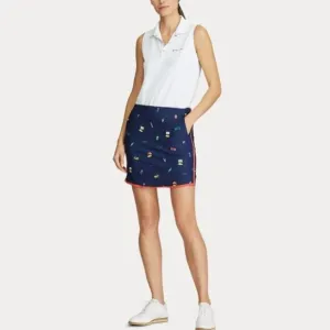 POLO RALPH LAUREN Navy BEACH-PRINT Golf Tennis SKORT Size 2