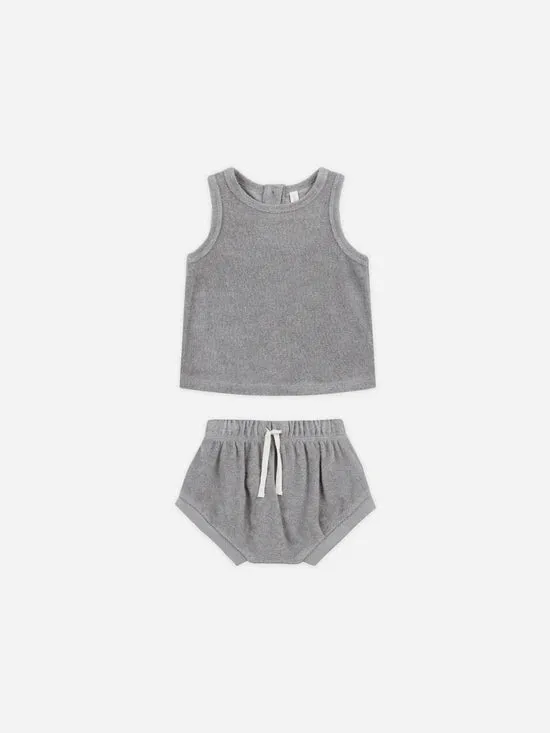 Quincy Mae - Terry Tank and Short Set - Lagoon