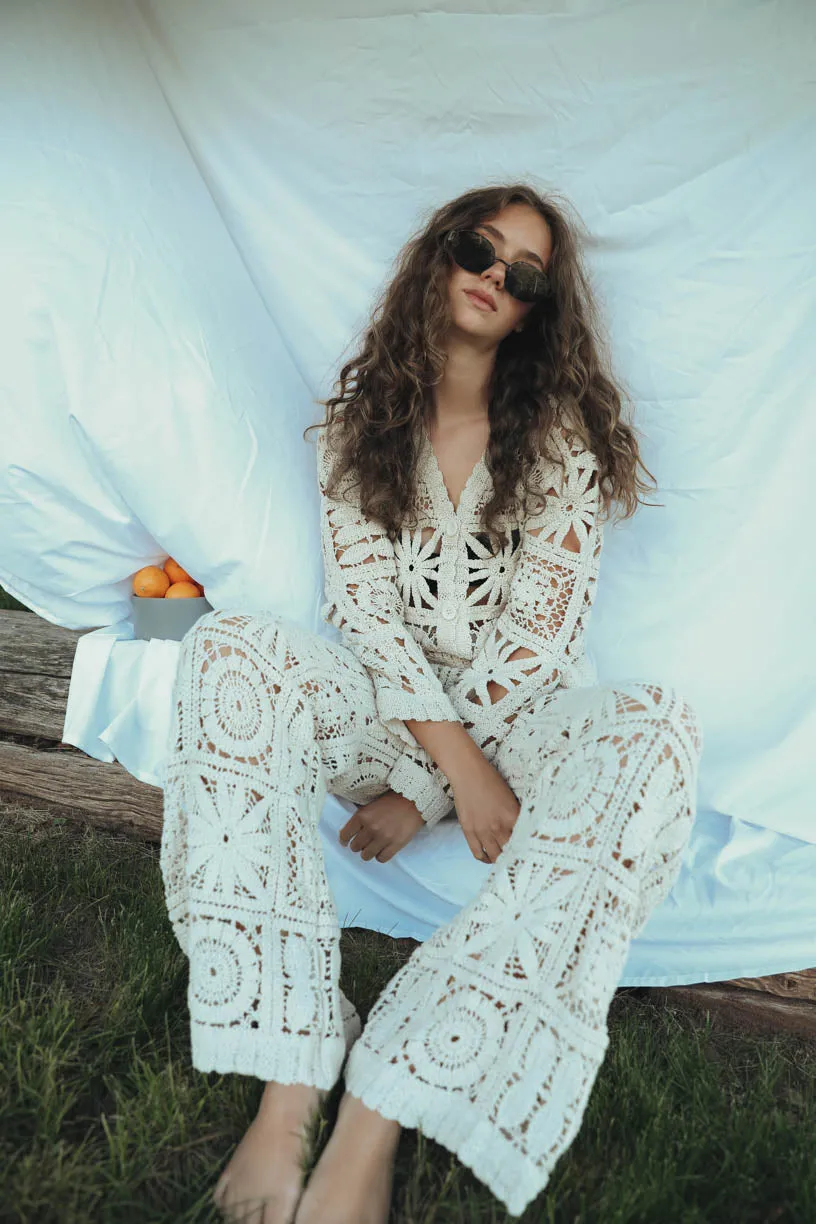 Rae: Crochet Effect Pants