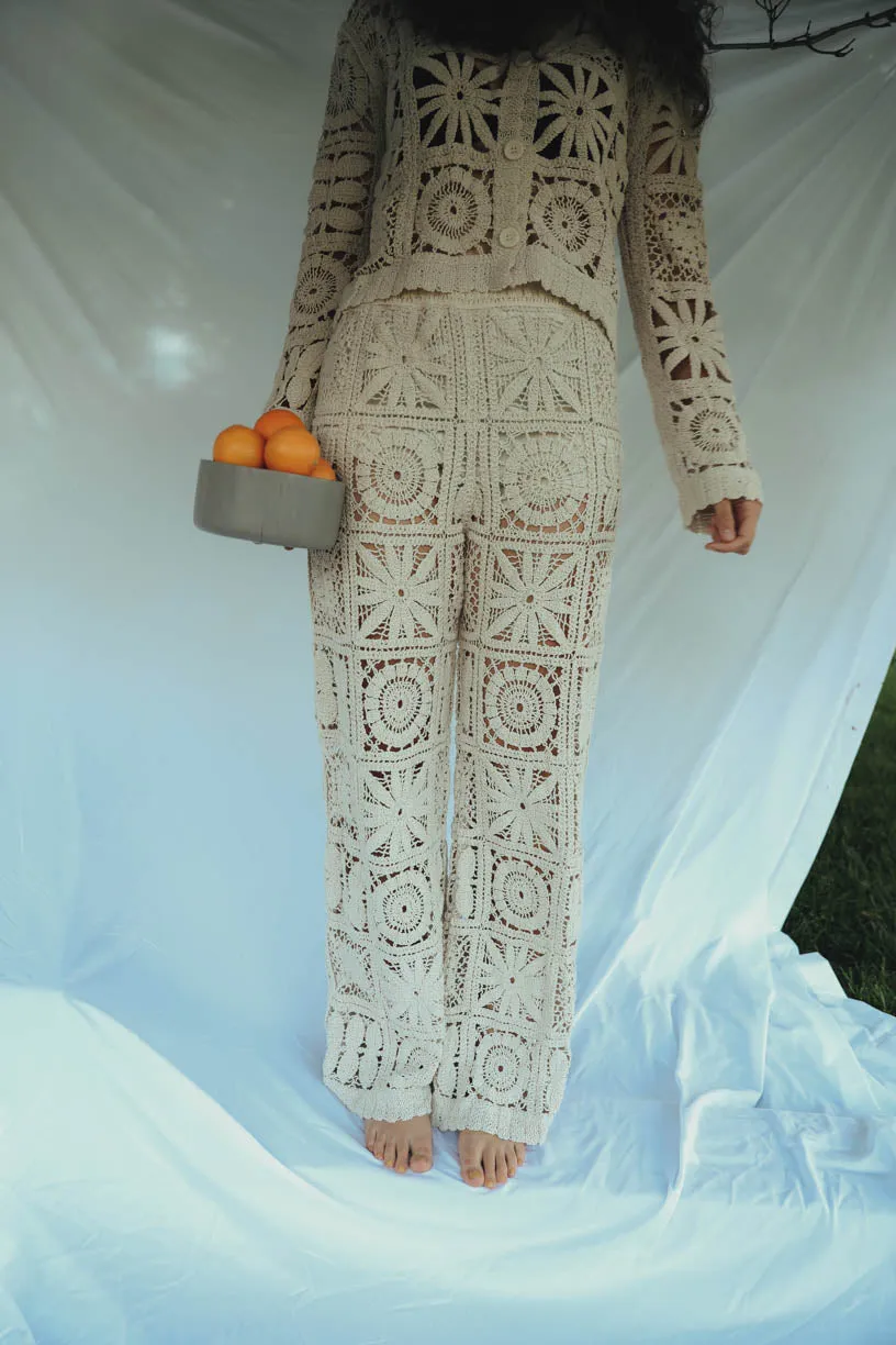 Rae: Crochet Effect Pants