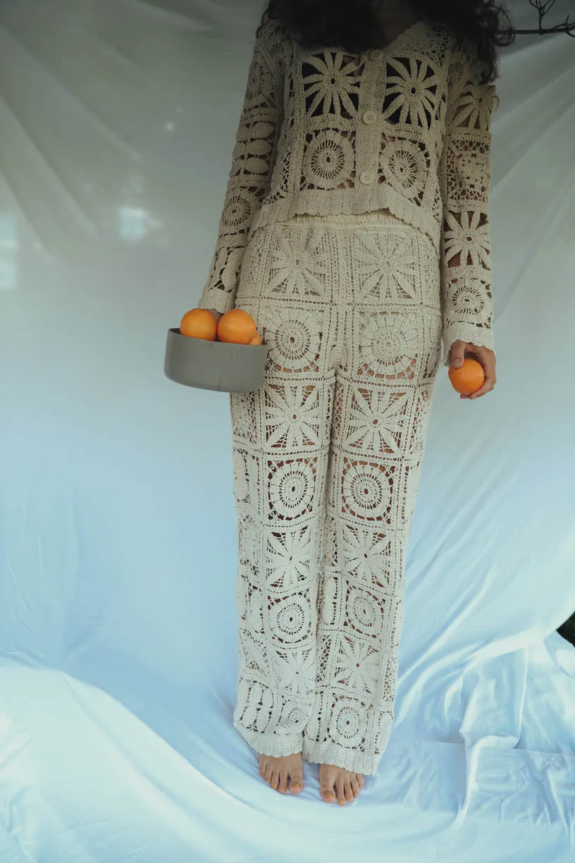 Rae: Crochet Effect Pants