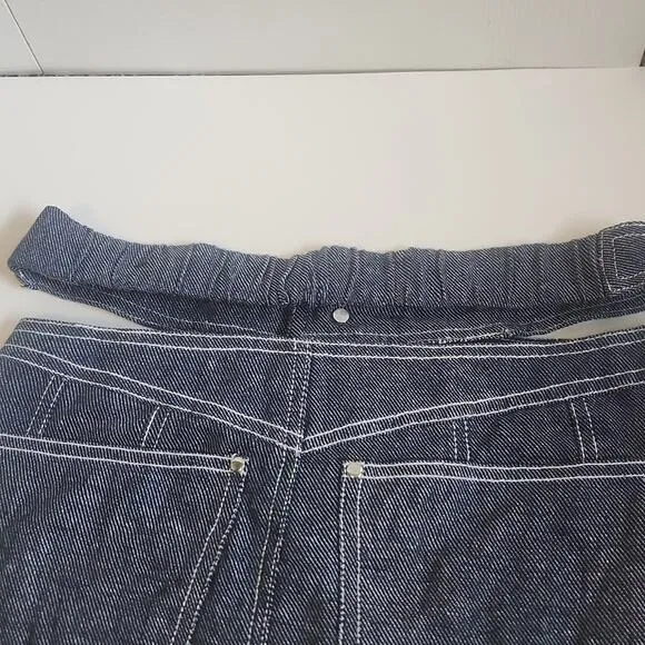 Revolve h:ours Womens Altagracia Linen Blend Cut Out Chambray Skort SZ XS NWOT