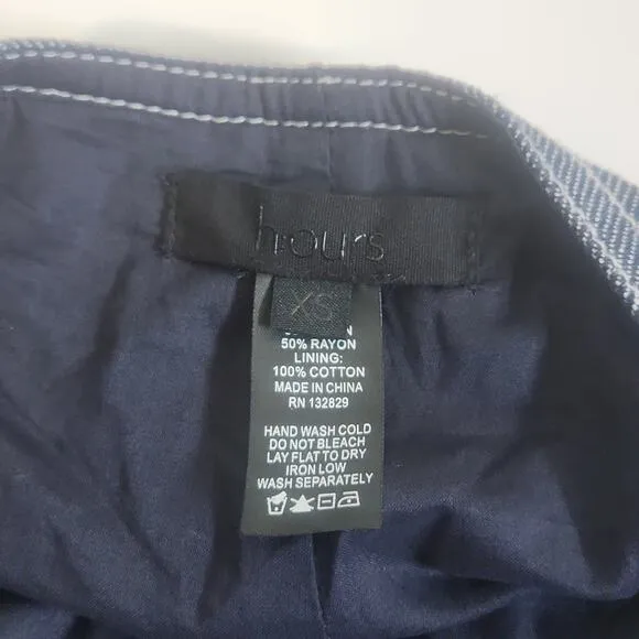 Revolve h:ours Womens Altagracia Linen Blend Cut Out Chambray Skort SZ XS NWOT