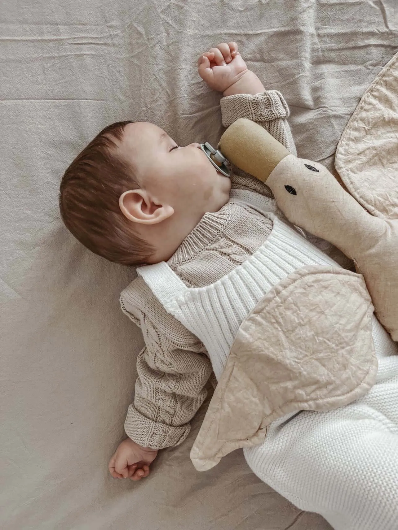 Rib Detail Overalls | White