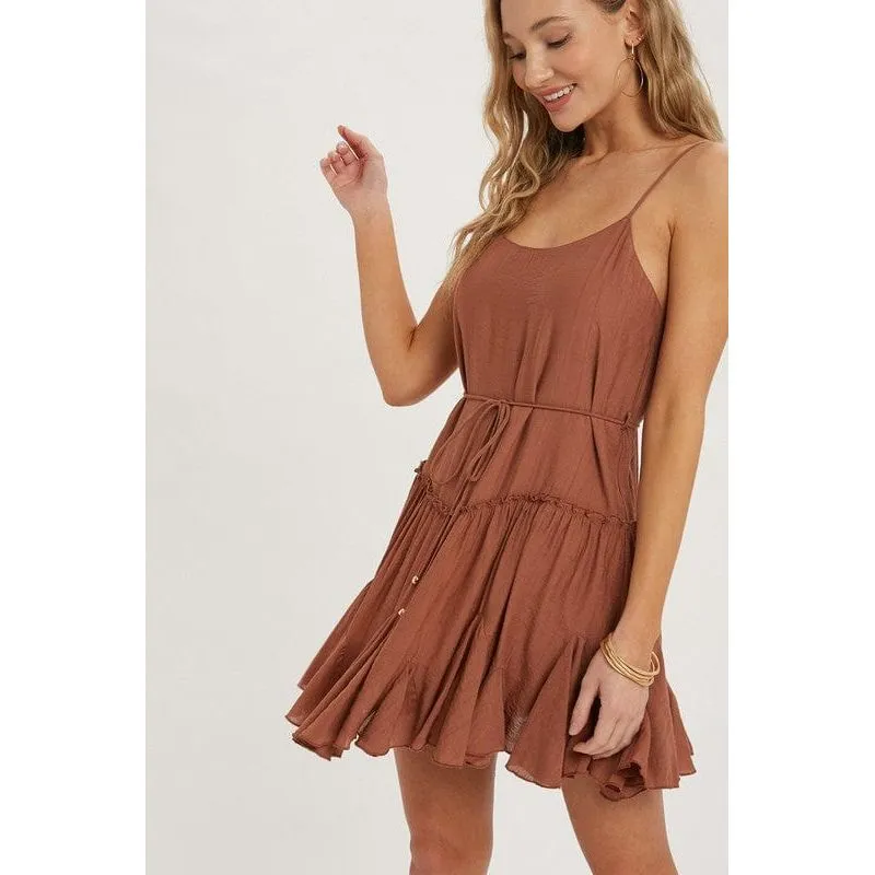 Ruffled swing cami dress