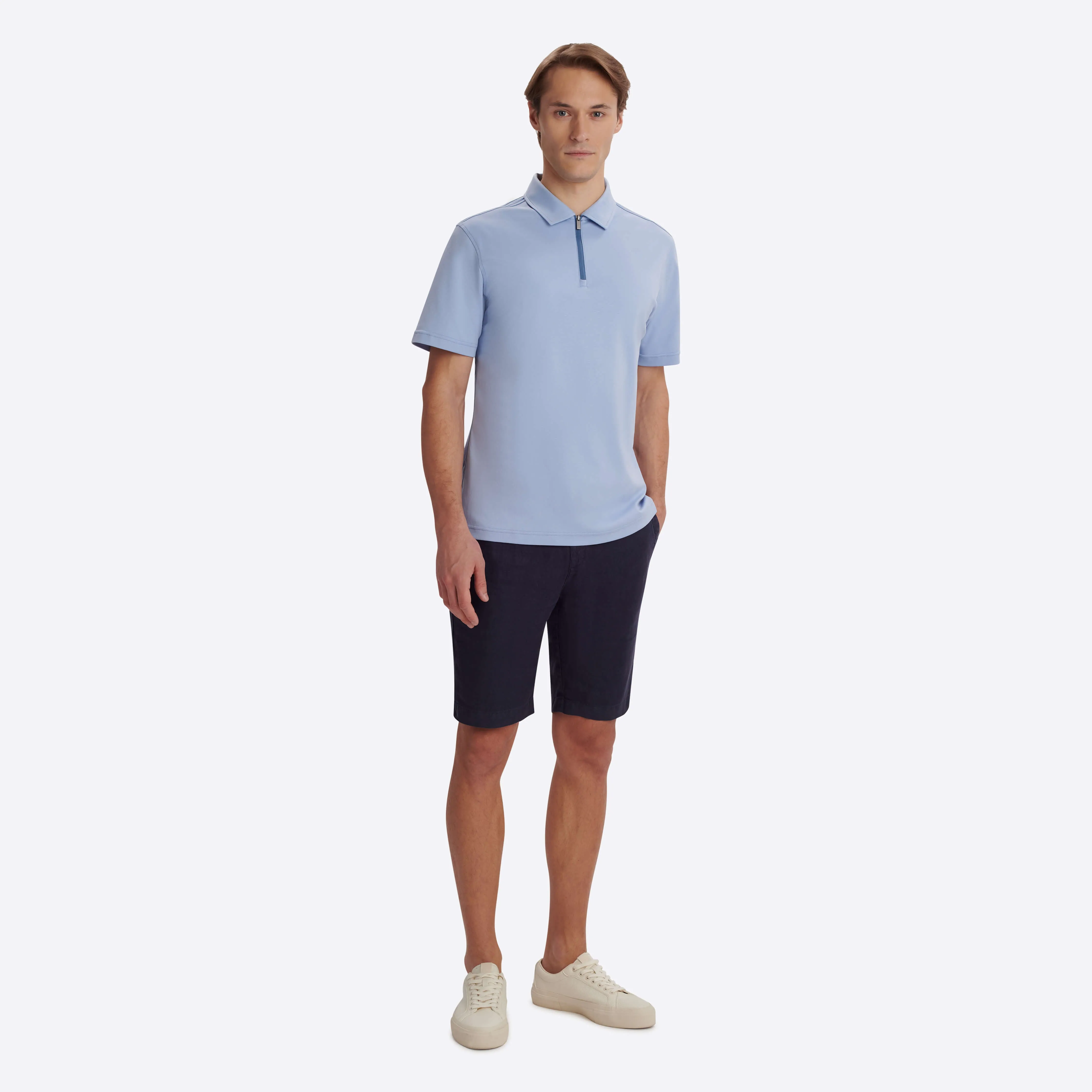 Short Sleeve Quarter Zip Polo