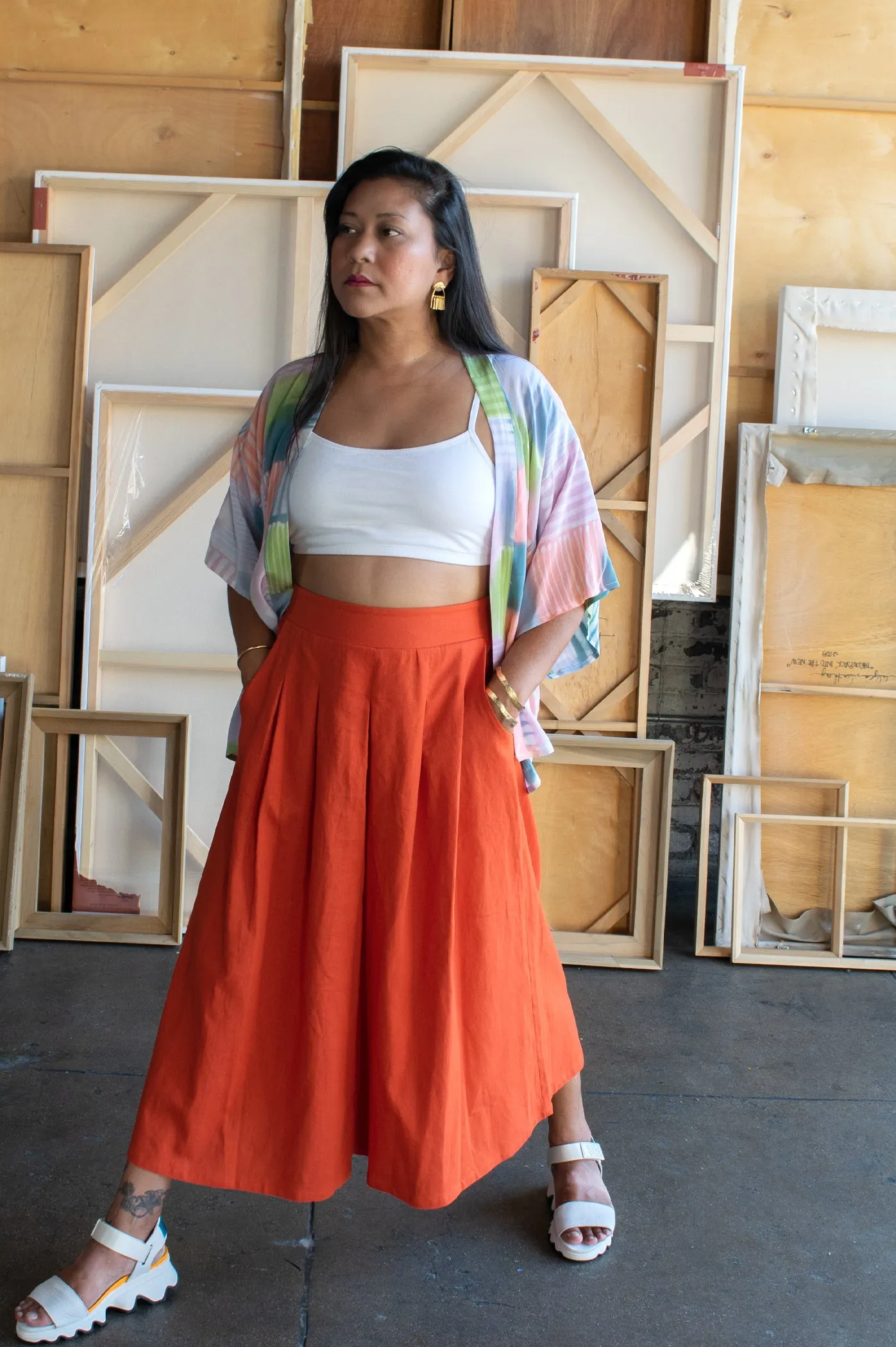 Solid Lagos Culottes - Persimmon