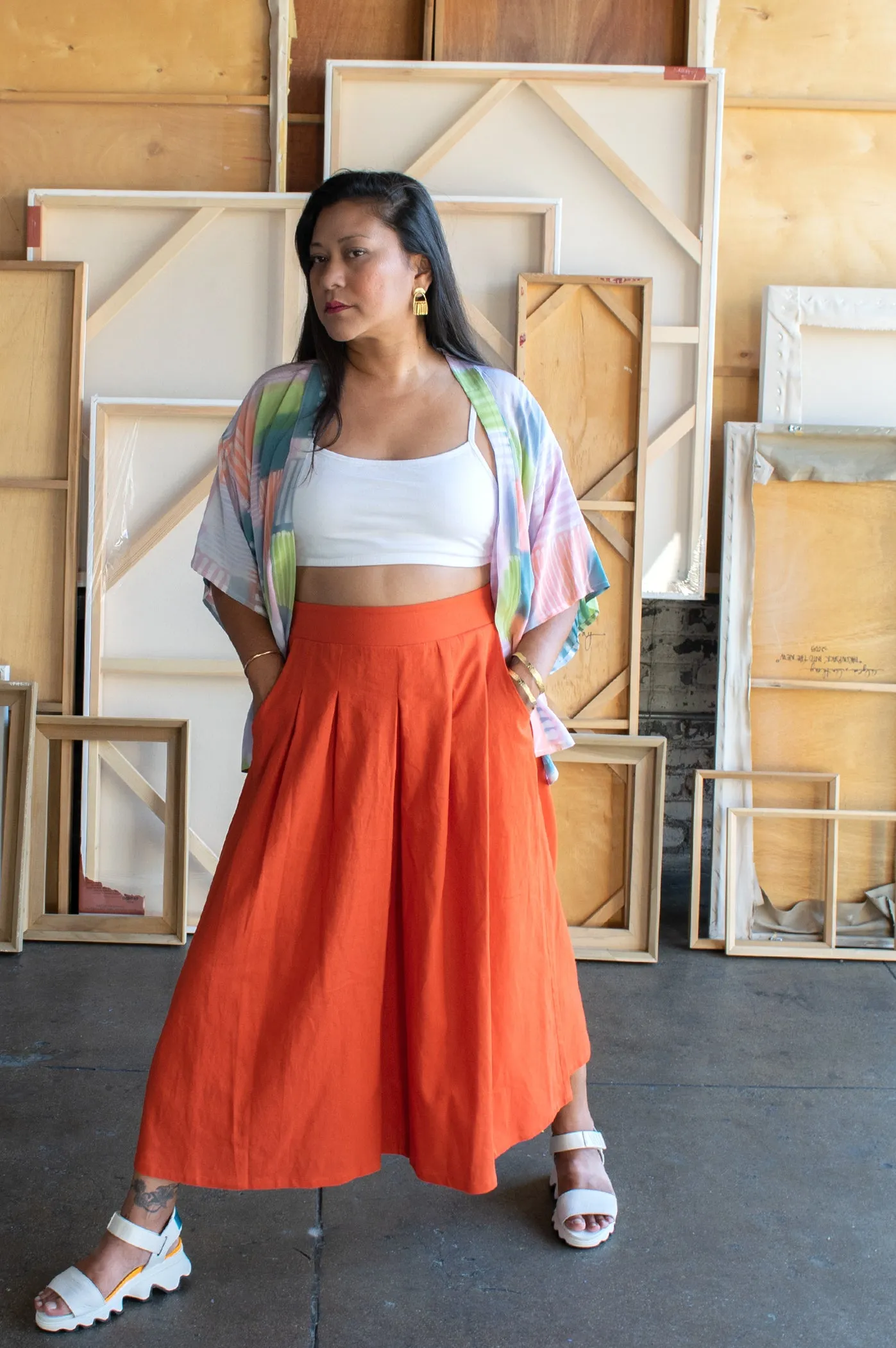 Solid Lagos Culottes - Persimmon