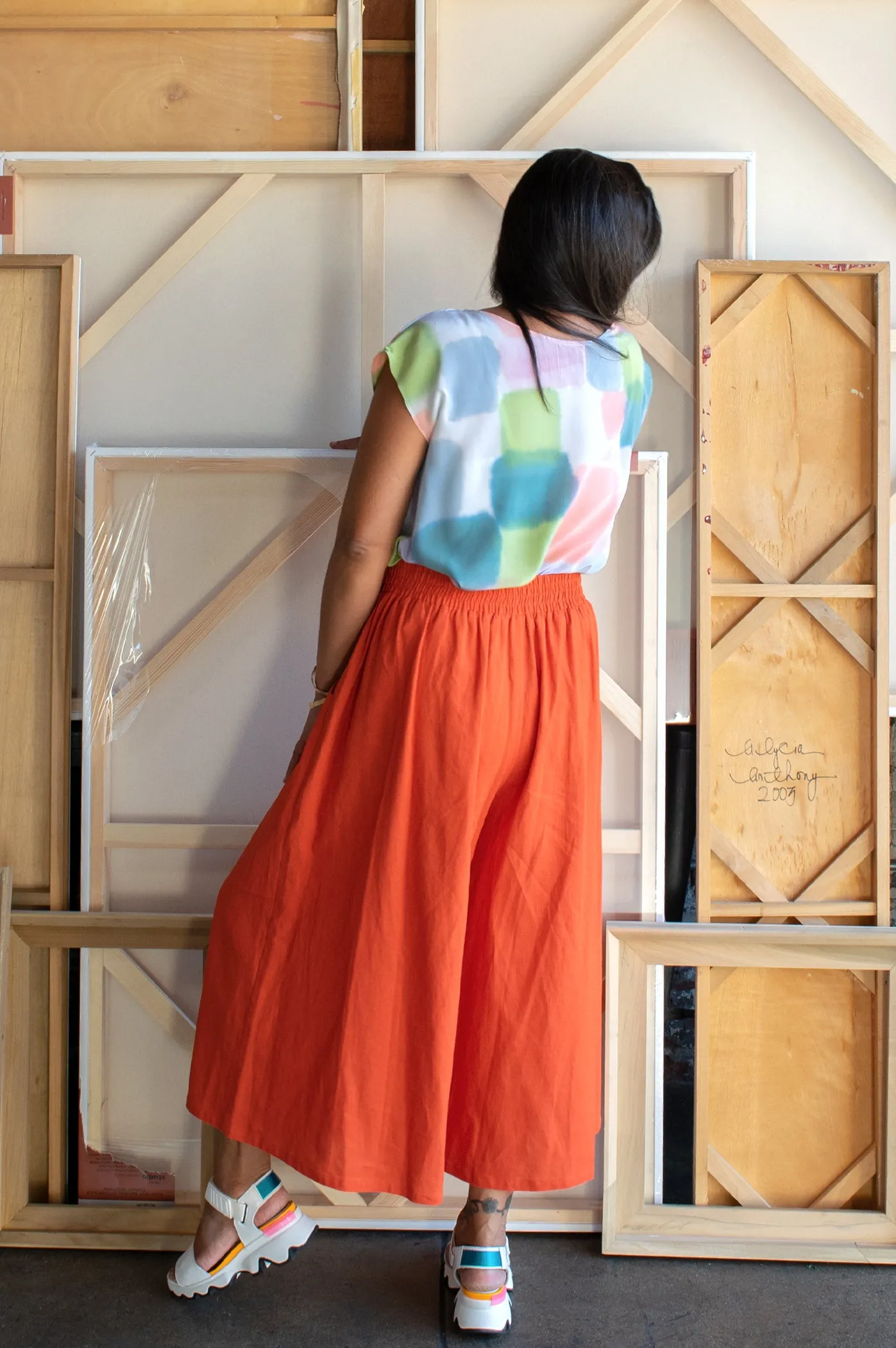 Solid Lagos Culottes - Persimmon