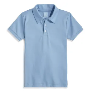 Solid Short Sleeve Pima Polo -- Denim Blue