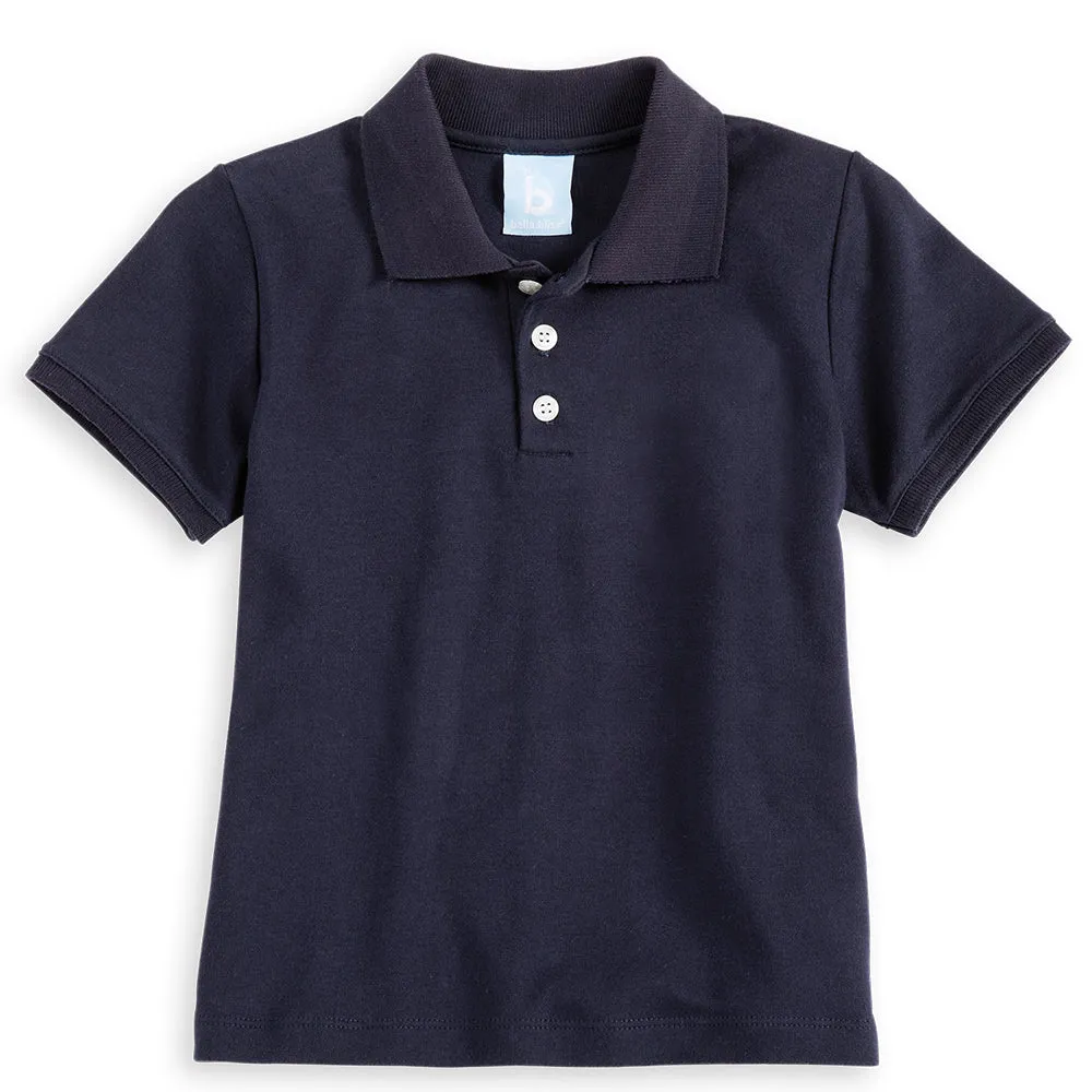 Solid Short Sleeve Pima Polo -- Navy