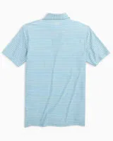 SOUTHERN TIDE BRRR°®-EEZE DUNES STRIPED PERFORMANCE POLO SHIRT - BRISK BLUE