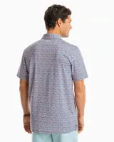 SOUTHERN TIDE DRIVER JUST CHILLIN PRINTED PERFORMANCE POLO SHIRT - BLUE RIDGE