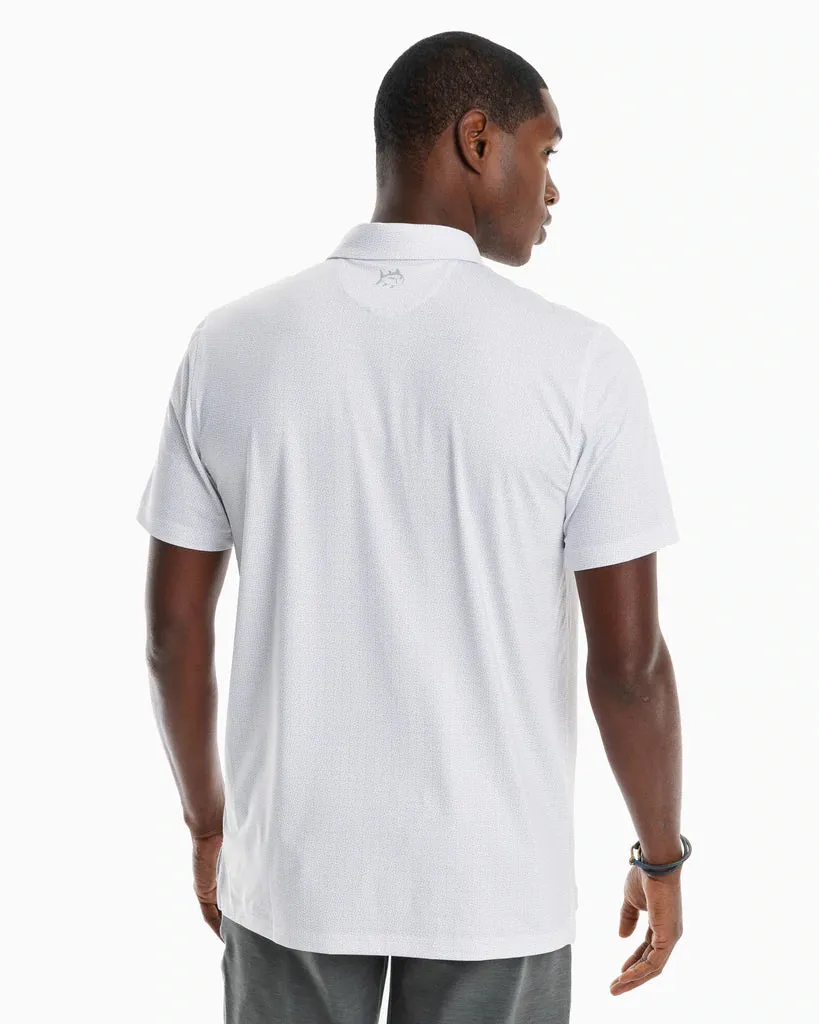 SOUTHERN TIDE DRIVER PINE RIDGE PRINTED PERFORMANCE POLO SHIRT - CLASSIC WHITE