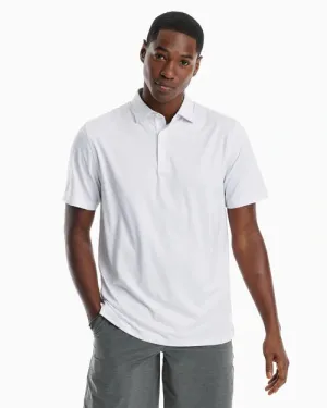 SOUTHERN TIDE DRIVER PINE RIDGE PRINTED PERFORMANCE POLO SHIRT - CLASSIC WHITE