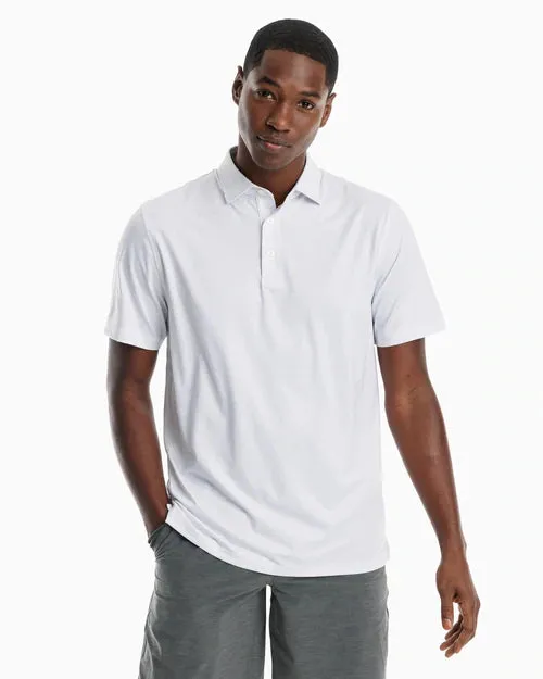SOUTHERN TIDE DRIVER PINE RIDGE PRINTED PERFORMANCE POLO SHIRT - CLASSIC WHITE