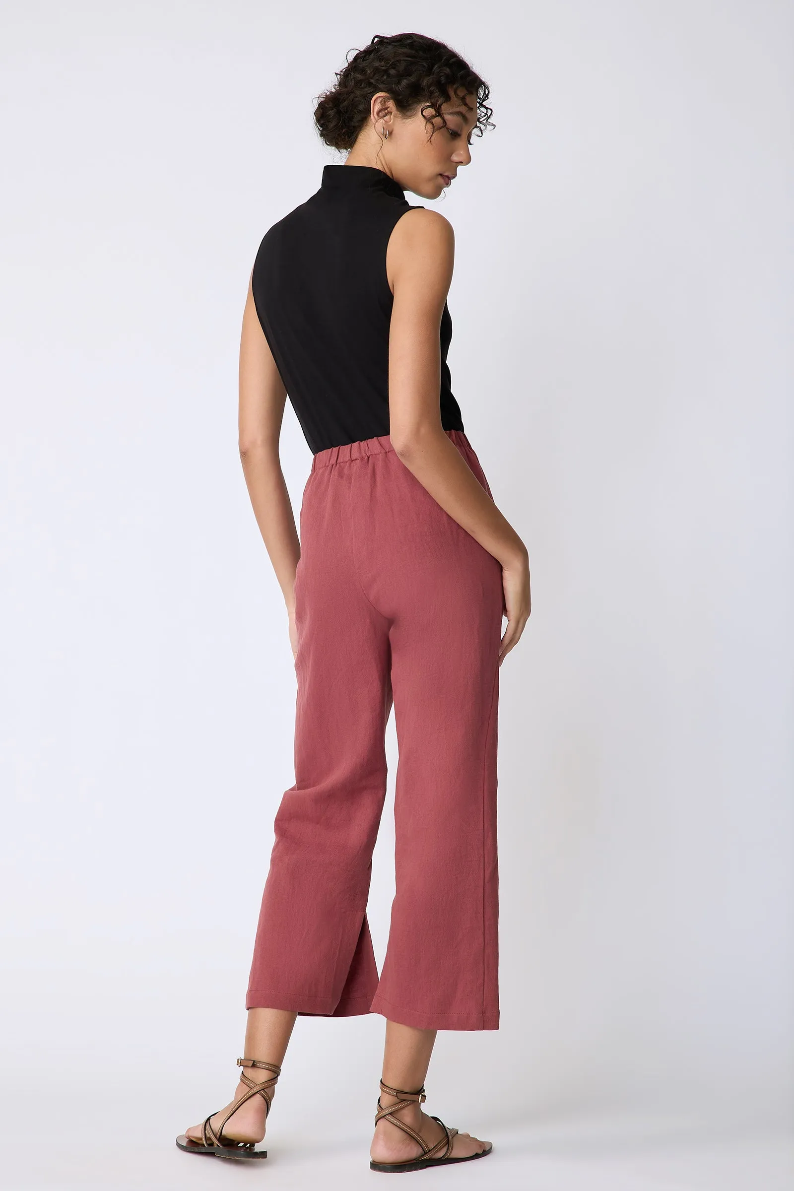 Split Hem Capri - Terracotta