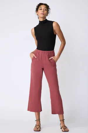 Split Hem Capri - Terracotta