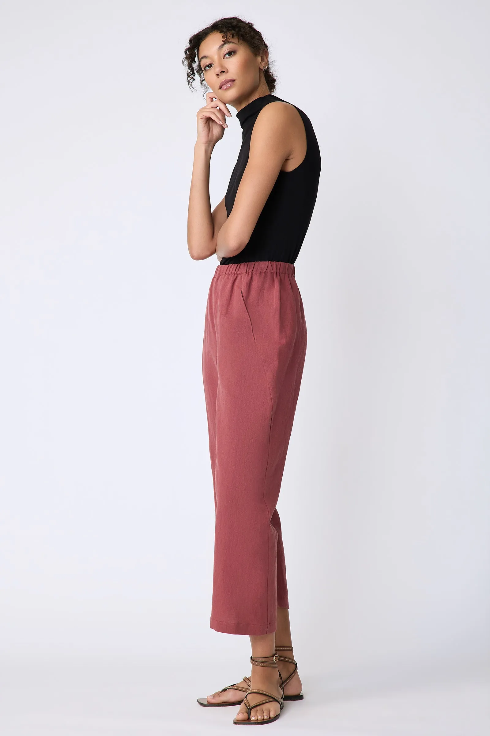 Split Hem Capri - Terracotta