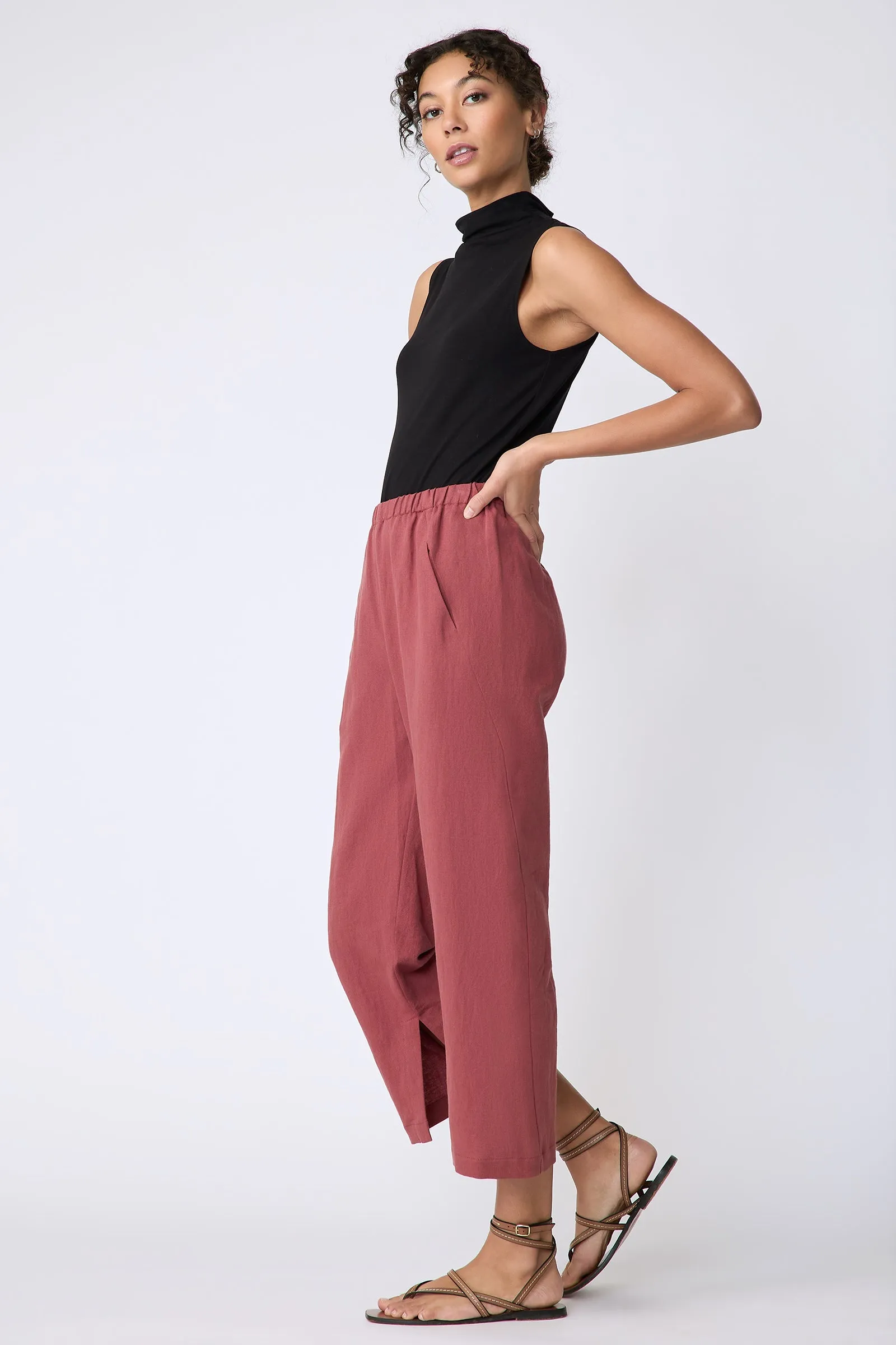 Split Hem Capri - Terracotta