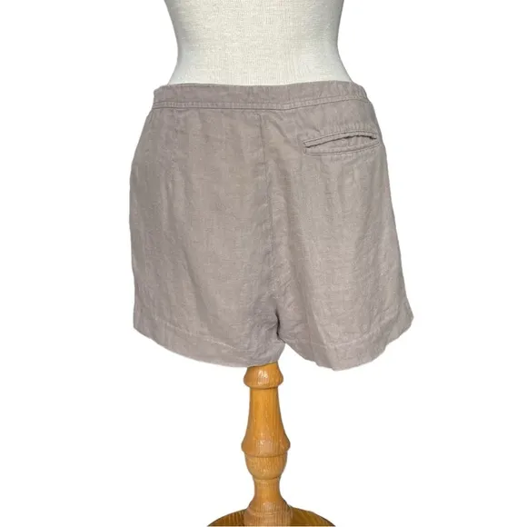 Steven Alan Flat Front Linen Shorts in Taupe/Tan Size 8