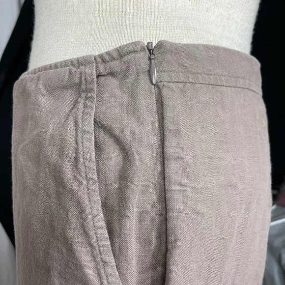 Steven Alan Flat Front Linen Shorts in Taupe/Tan Size 8