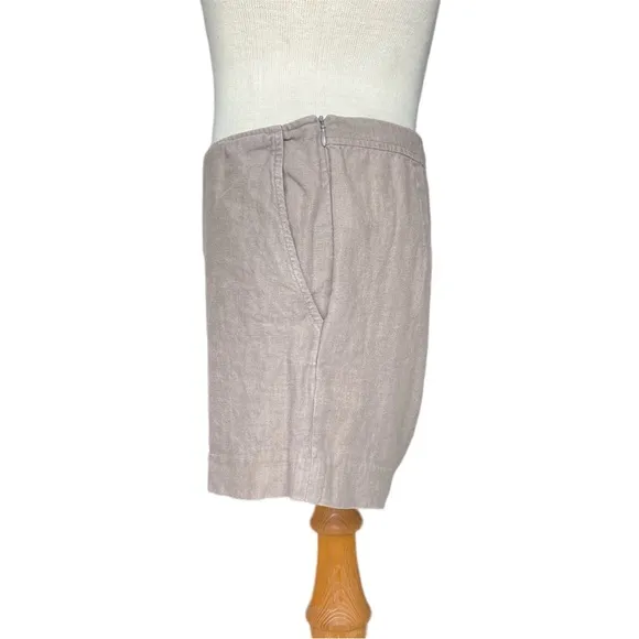Steven Alan Flat Front Linen Shorts in Taupe/Tan Size 8