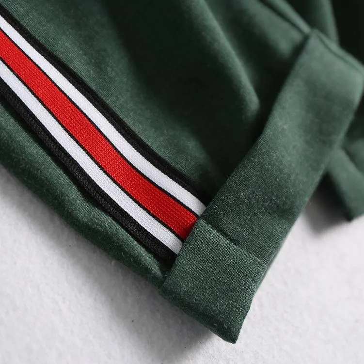 Striped Elastic Waist Pants