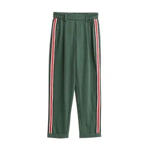 Striped Elastic Waist Pants